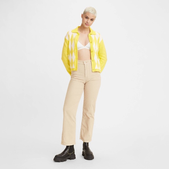 Levi's Size 30 Pebble Cement Corduroy Ribcage Straight Ankle Jean Pants‎ - Picture 11 of 11